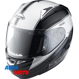 Шлем модульный НХ338 черный/серебро. черный/серый