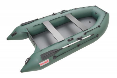 Моторная надувная лодка ПВХ ROGER Hunter 3200 H эконом съемное дно высокого давления (Аирдек) + 2ух камерный насос