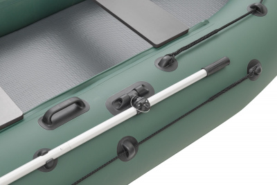 Моторная надувная лодка ПВХ ROGER Hunter 3200 H эконом съемное дно высокого давления (Аирдек) + 2ух камерный насос