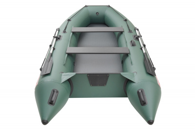 Моторная надувная лодка ПВХ ROGER Hunter 3200 H эконом съемное дно высокого давления (Аирдек) + 2ух камерный насос