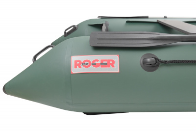 Моторная надувная лодка ПВХ ROGER Hunter 3200 H эконом съемное дно высокого давления (Аирдек) + 2ух камерный насос