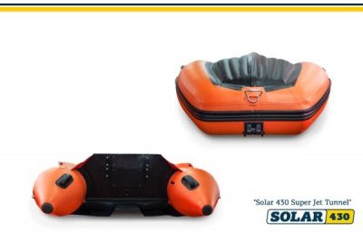 Лодка надувная моторная Солар 430 Super Jet tunnel оранжевый
