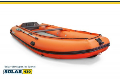 Лодка надувная моторная Солар 430 Super Jet tunnel оранжевый