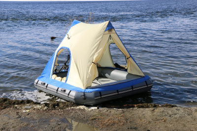 Надувной плот палатка Polar bird Raft 260 + слань стеклокомпозит