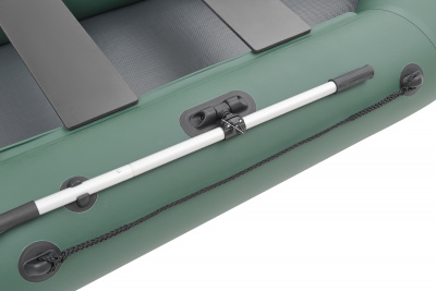 Моторно гребная надувная лодка ПВХ с жестким транцем ROGER Standart 2600 съемное дно высокого давления (Аирдек) + 2ух камерный насос